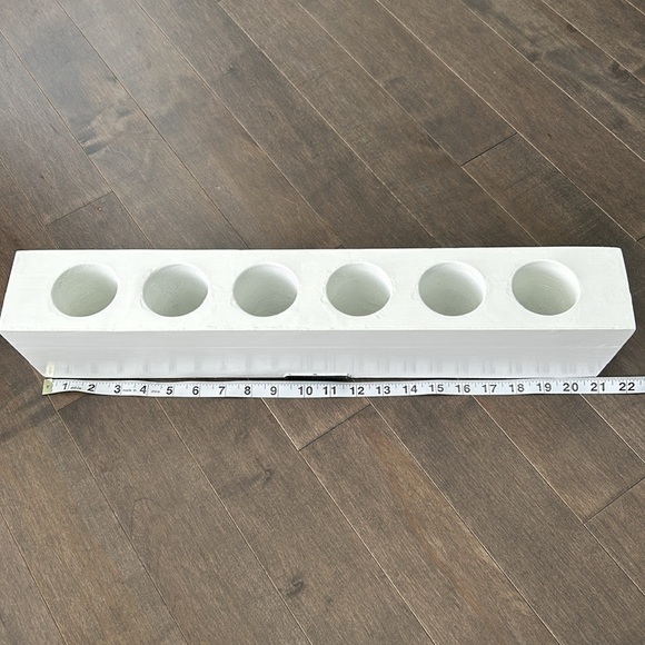 MAGNOLIA HOME White Wooden Sugar Mold, Plant Candle Holder Decor, Joanna Gaines - Picture 7 of 9